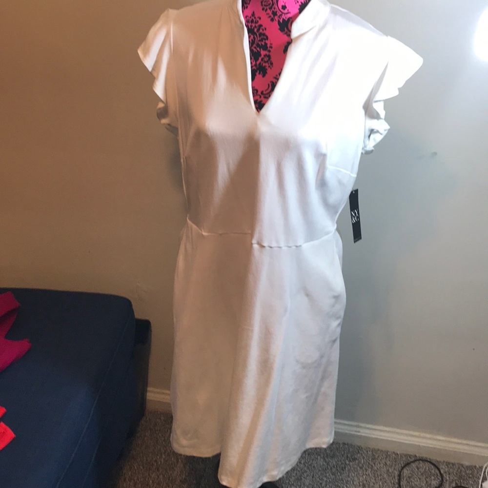 NY&C White cotton dress xl
